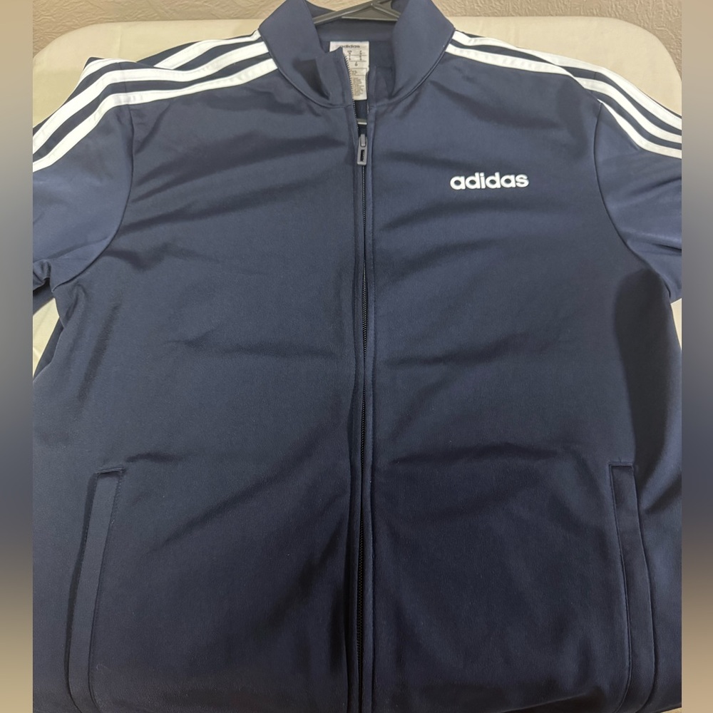 Adidas Men’s 3-Stripes Track Jacket, Navy Blue, Small